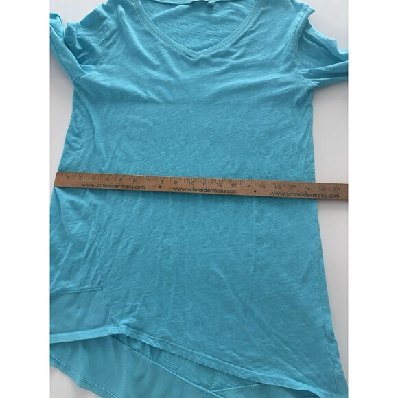 Fresh Produce Tunic Womens XS Turq Blue Oversize Asymmetrical Coastal Lagenlook - Picture 10 of 14